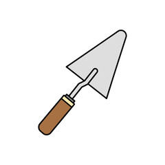 A simple illustration of a trowel, a common construction tool.