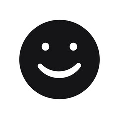 Fototapeta premium Black smiley face icon with white background in a simple style