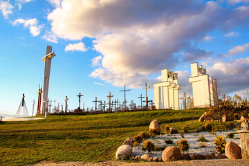 Holy Water, mountain with crosses, Poland, Podlaskie Voivodeship, April 30, 2017