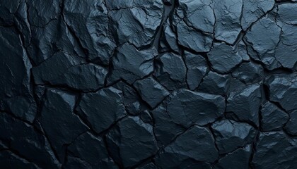 Fototapeta premium Dark, textured black rock surface, wide panoramic format, ideal for web banner design, abstract rock, abstract background