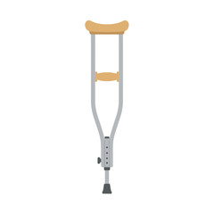 Isolated illustration of a single medical crutch, designed for support and mobility.