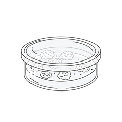 A transparent petri dish containing several small, round, textured objects, with a lid.