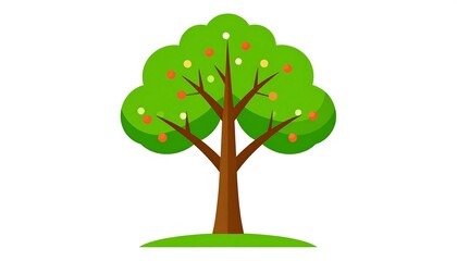 Cartoon style green tree illustration