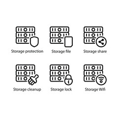 Protection, file, share, clean up, lock, Wifi, icon