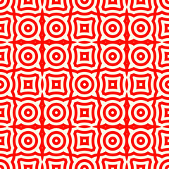 Seamless pattern. Circles, checks ornament. Rings background. Simple shapes wallpaper. Geometrical backdrop. Circle shapes digital paper. Ring figures web designing. Ethnic textile print. Vector