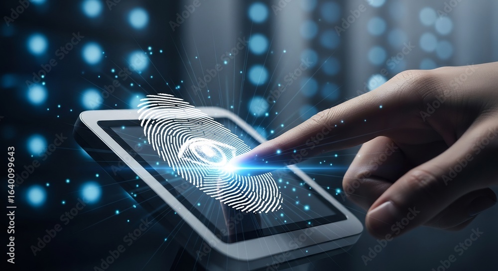 Poster biometric authentication secure fingerprint scanning technology on mobile devices