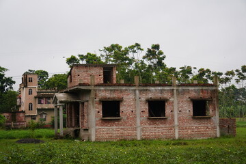 unfinished or under construction house in a rural  areas