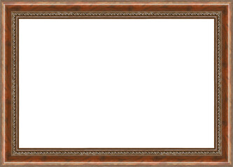 Smooth wooden frame with partial relief decor