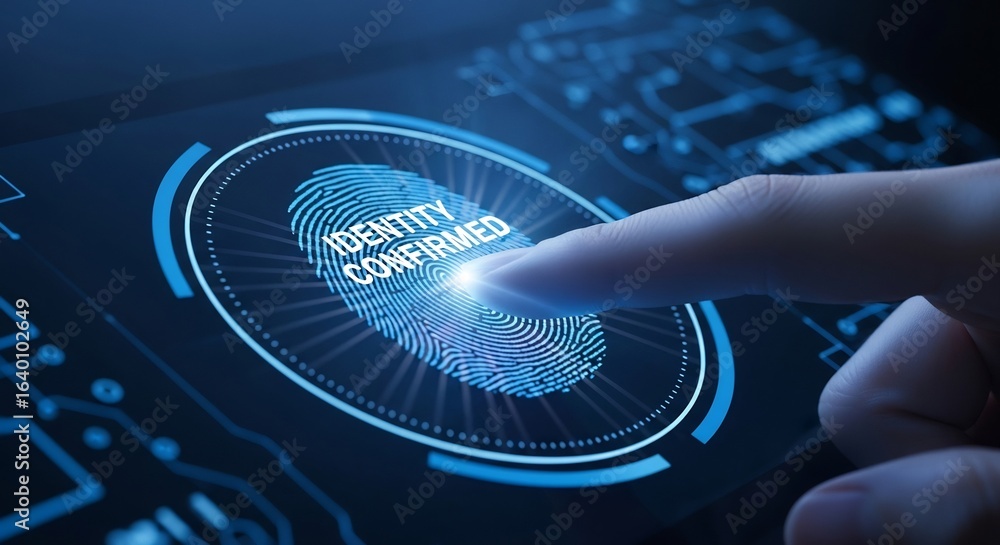 Poster secure your digital identity fingerprint authentication and identity confirmation