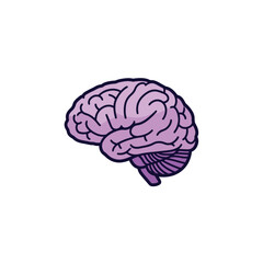 Simple, stylized illustration of a human brain, side view.