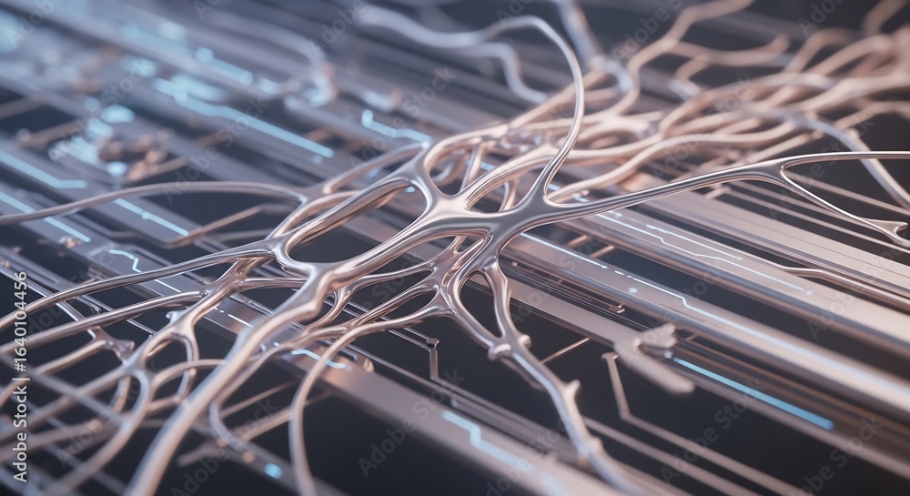 Poster rows of illuminated servers in a data center, a modern technological hub for digital information and