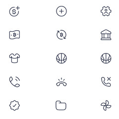 black and white icons set