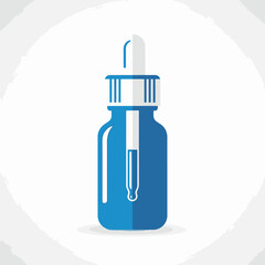 A flat graphic icon of a blue dropper bottle with a pipette for dispensing liquid.