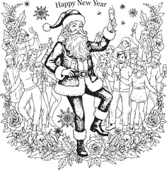 Fototapeta premium christmas, christmas tree, pattern, flower, vector, floral, design, seamless, vintage, illustration, ornament, decoration, art, wallpaper, nature, decor, texture, element, flowers, mandala, leaf, retr