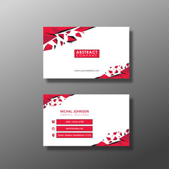 Horizontal business card with front and back presentation.