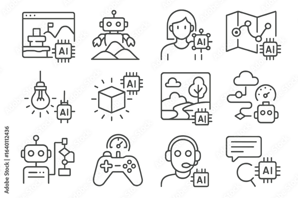 Aufkleber icon voice behavior vector predictor game concept ai drop pathfinder design lighting