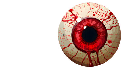 Vivid Red Blood Eye Ball Illustration for Ophthalmology Concepts
