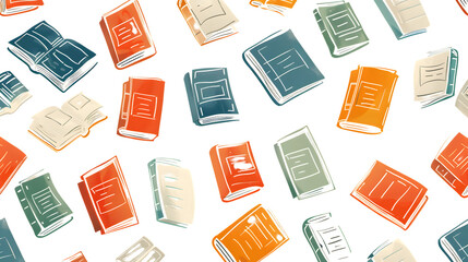 Elegant Seamless Book Pattern Illustration for Creative Projects