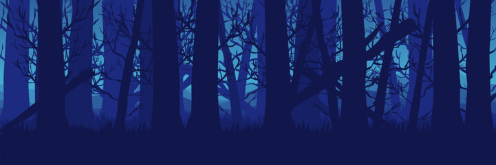 Ethereal horror background for an exclusive Halloween gala. Unconventional blue forest for a luxury event theme.