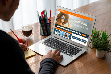 Online travel agency website for modish search and travel planning offers deal and package for...