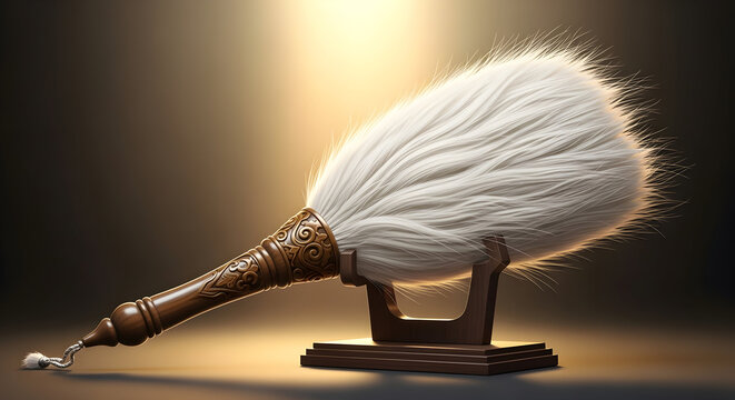 A sacred Chamar whisk for hindu and sikh worship rituals