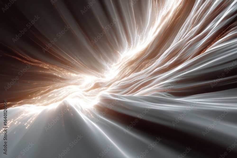 Poster abstract light speed bursting effect radiating from a central point in space