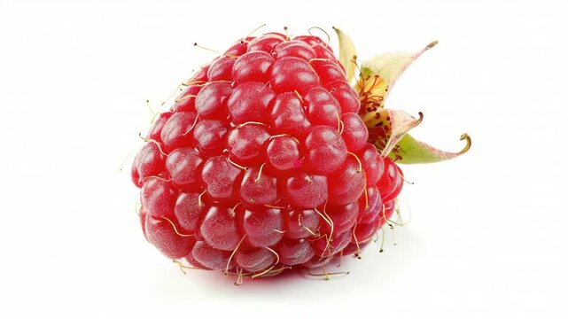  fresh raspberry on a white background, great for food or nature-related projects