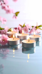 Floating candles and flowers
