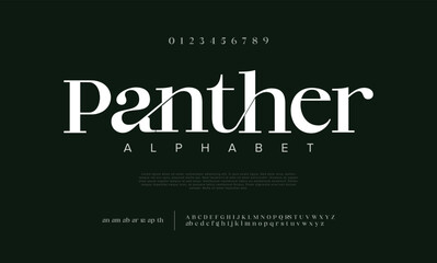 Panther typography luxury classic lettering serif fonts decorative wedding vintage retro logos, design for fashion, beauty shop and brand. elegant alphabet letters font logo. vector illustration