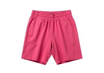 Bright pink high waisted athletic shorts isolated on transparent background