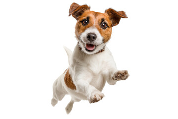 terrier puppy running isolated on transparent background