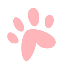 Pink kitten paw print symbol