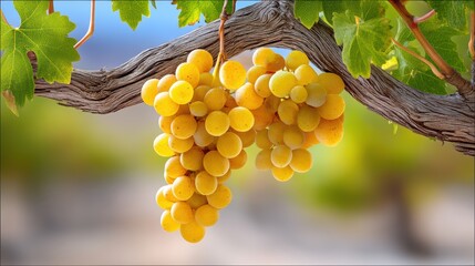 Sunkissed grape cluster symbolizing abundance and harvest