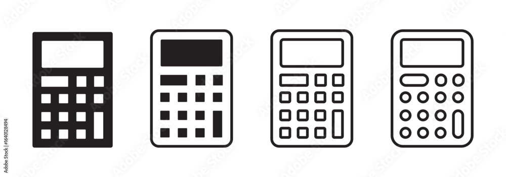 Poster calculator icon vector for web and mobile app. accounting calculator sign and symbol.