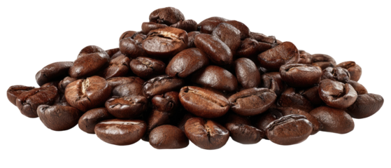 Pile of roasted coffee beans