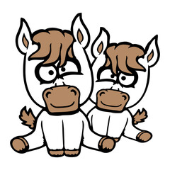 2 Horse Friends Crazy Brothers Weird Love Couple Team