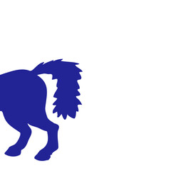 Horse Stallion Half Back Side Rear End Part Funny