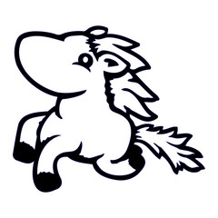 Horse Happy Running Jumping Cute Little Sweet Pony