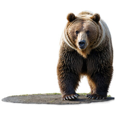 Obraz premium Isolated image of brown bear with detailed fur texture in high resolution.