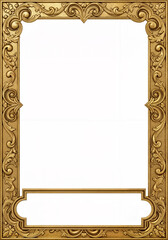 Ornate Golden Frame with Blank Center and Decorative Panel