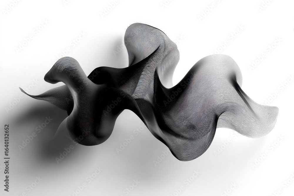 Aufkleber striking black and white image depicts interplay of light and shadow, creating abstract patterns on 