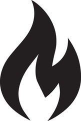 Obraz premium Bold black flame icon symbolizing energy, passion, and powerful heat for modern designs.