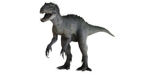 Fototapeta premium Fierce dinosaur in dramatic pose.