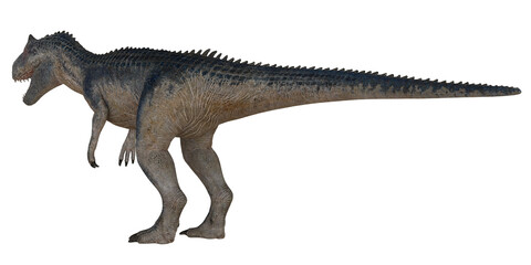 Realistic dinosaur model on a white background
