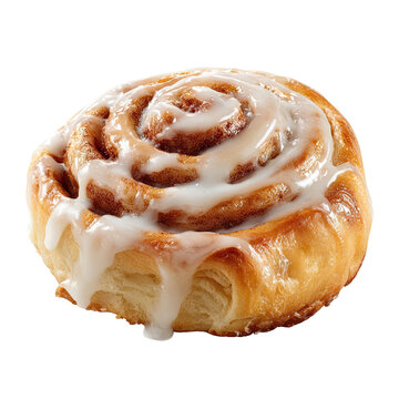 Close-up of a glazed cinnamon roll