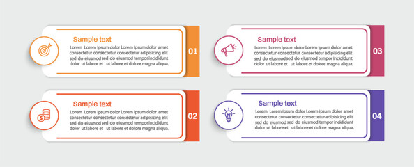 Business infographic template with 4 options or steps