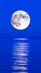 Full moon reflection on water