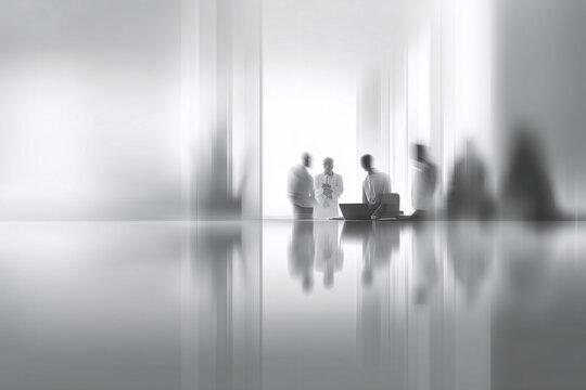A group of people in discussion at modern office