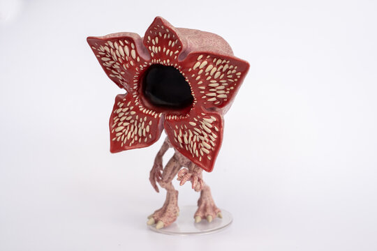 Tallinn, Estonia - July 28, 2025: Funko POP stranger things popular movie character toy Demogorgon. Funko Inc (FNKO) manufactures licensed and limited pop culture collectibles.