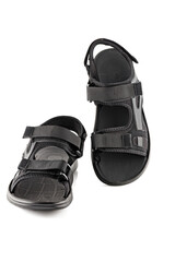 Men's black summer sandals with, isolate on a white background